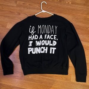 Funny black and white crewneck